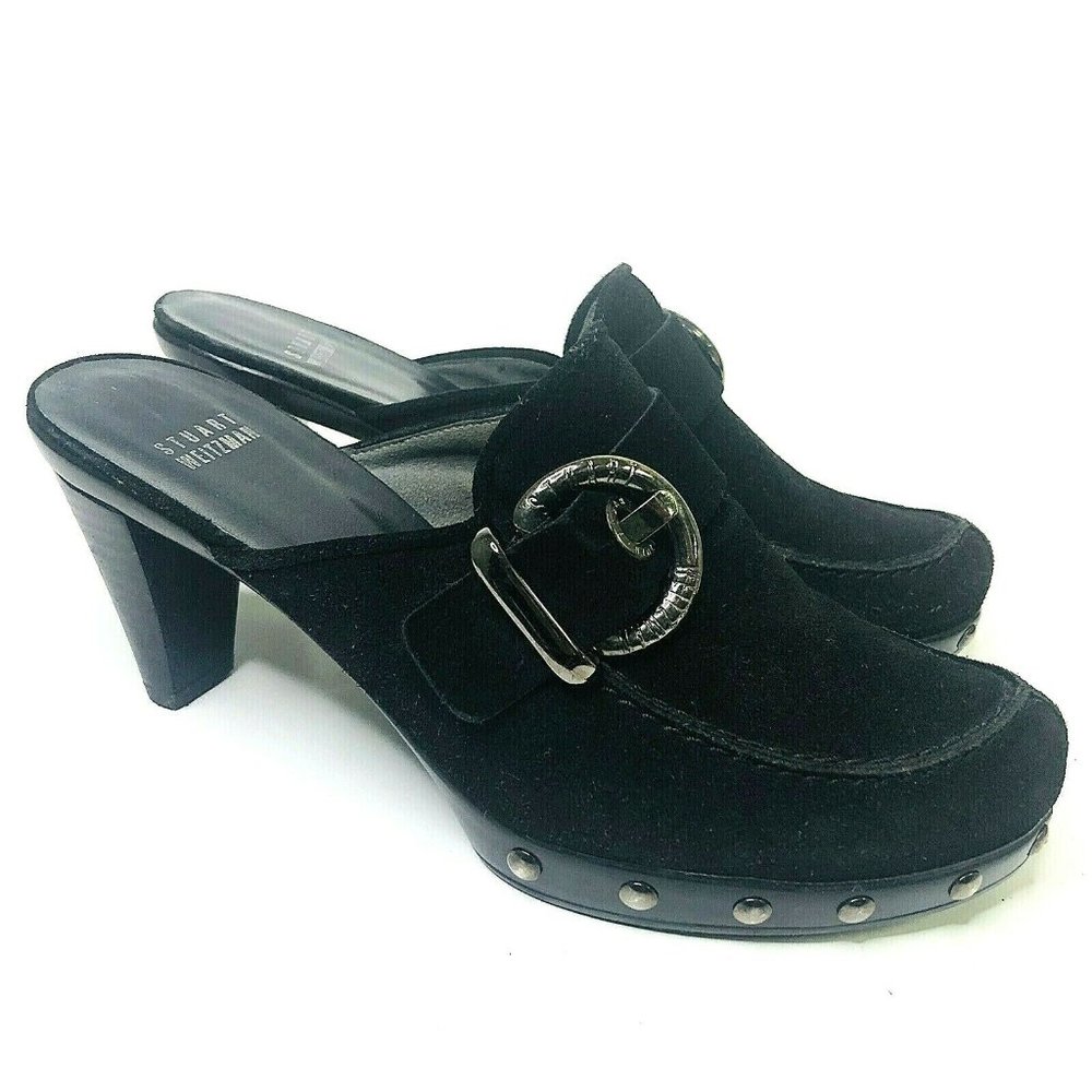 Stuart Weitzman Double Agent Mule Clog Heels Sz 8